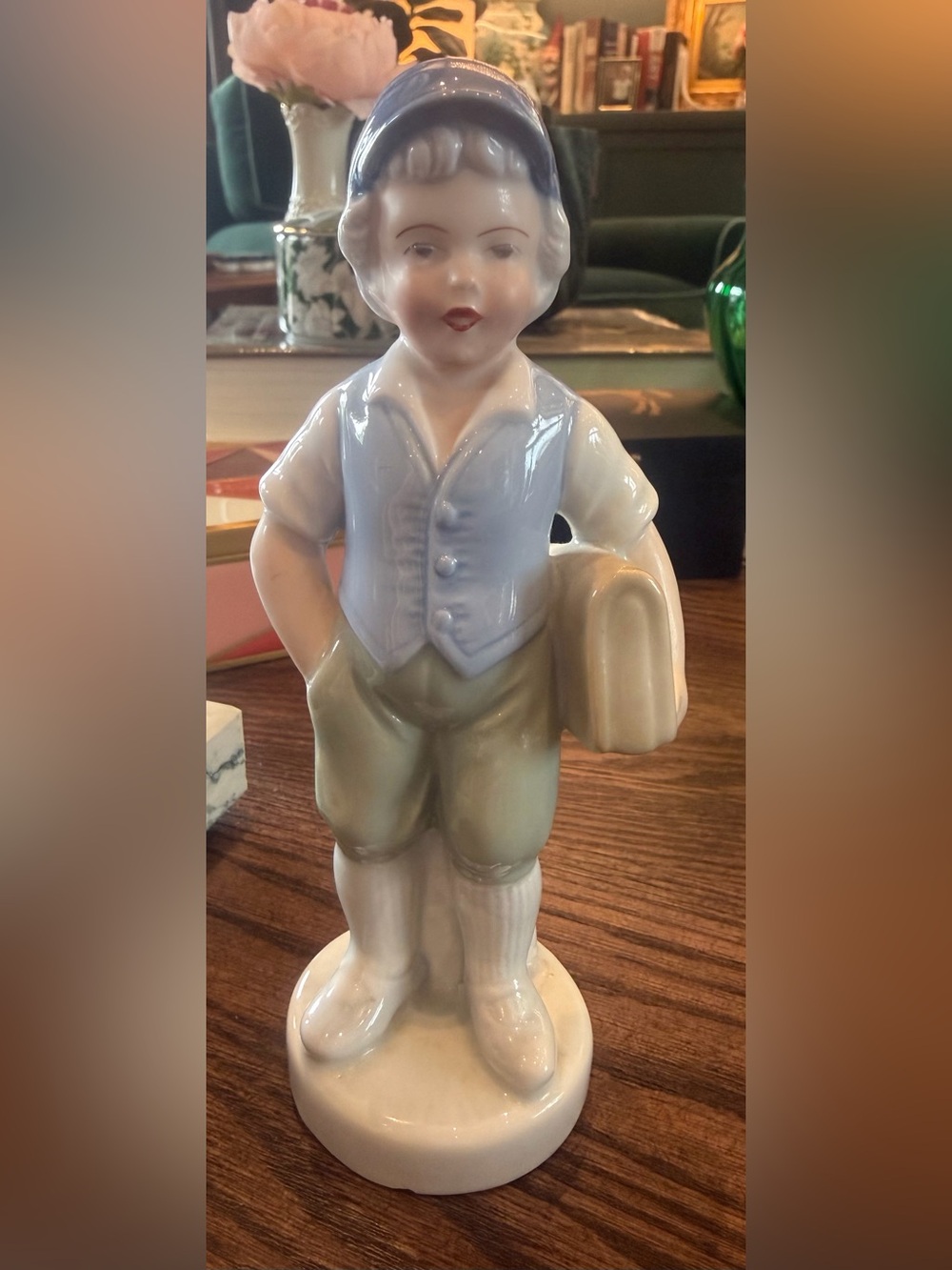 Vintage Gerold Porzellan Bavaria Boy Figurine Western Germany
